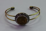 CGB1512 25mm coin plated druzy agate bangles wholesale