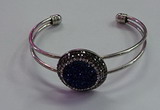 CGB1514 25mm coin plated druzy agate bangles wholesale