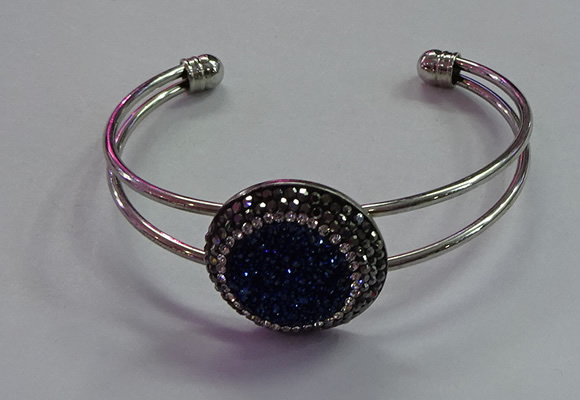 CGB1514 25mm coin plated druzy agate bangles wholesale