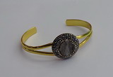 CGB2028 25mm coin plated druzy agate bangles wholesale