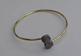 CGB2040 10mm coin plated druzy agate gemstone bangles wholesale