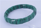 CGB226 7 inches 10*10mm square natural malachite gemstone bracelets