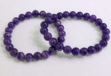 CGB2552 7.5 inches 8mm round charoite gemstone beaded bracelets