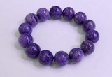 CGB2556 7.5 inches 16mm round charoite gemstone beaded bracelets