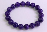 CGB2563 7.5 inches 10mm round charoite gemstone beaded bracelets