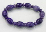 CGB2578 7.5 inches 13*17mm rice charoite gemstone bracelet