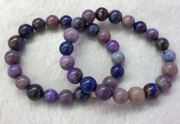 CGB2607 7.5 inches 11mm round natural sugilite beaded bracelets