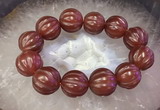 CGB3006 7.5 inches 19mm - 20mm carved round red agate bracelet