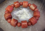 CGB3017 7.5 inches 15*19mm carved tube agate bracelet wholesale