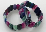 CGB3133 7.5 inches 10*20mm faceted oval agate bracelets