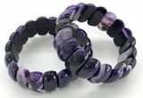 CGB3141 7.5 inches 11*23mm faceted oval agate bracelets