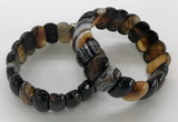 CGB3151 7.5 inches 11*23mm faceted oval agate bracelets