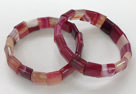 CGB3168 7.5 inches 12*15mm rectangle agate bracelets wholesale