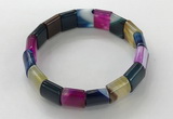 CGB3179 7.5 inches 12*15mm rectangle agate bracelets wholesale