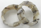 CGB3185 7.5 inches 15*25mm rectangle agate bracelets wholesale