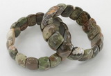 CGB3228 7.5 inches 12*20mm oval rainforest agate bracelets