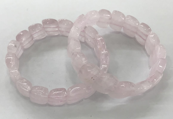 CGB3265 7.5 inches 10*15mm faceted marquise rose quartz bracelets