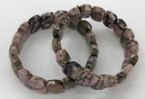 CGB3273 7.5 inches 10*15mm faceted marquise rhodonite bracelets