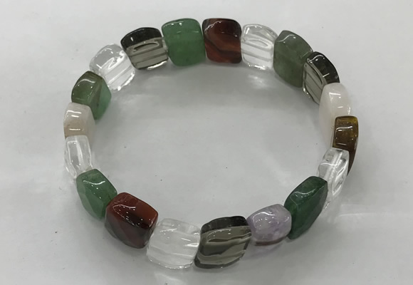 CGB3280 7.5 inches 10*15mm faceted oval mixed gemstone bracelets