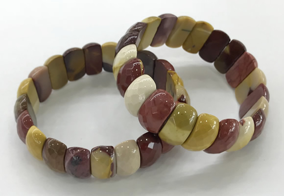 CGB3299 7.5 inches 10*20mm faceted oval mookaite bracelets