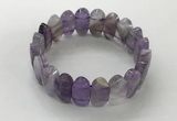 CGB3311 7.5 inches 10*20mm faceted oval amethyst bracelets