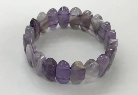 CGB3311 7.5 inches 10*20mm faceted oval amethyst bracelets