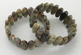 CGB3316 7.5 inches 10*20mm faceted oval rainforest agate bracelets