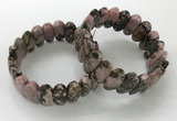 CGB3318 7.5 inches 10*20mm faceted oval rhodonite bracelets