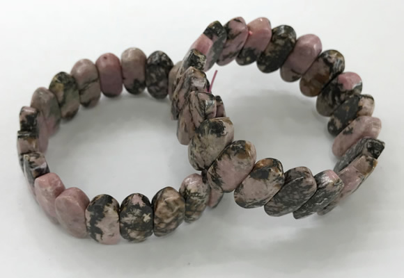 CGB3318 7.5 inches 10*20mm faceted oval rhodonite bracelets