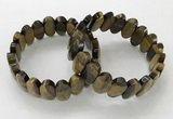 CGB3320 7.5 inches 10*20mm faceted oval yellow tiger eye bracelets