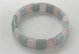 CGB3332 7.5 inches 10*15mm rectangle mixed gemstone bracelets