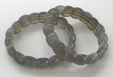 CGB3333 7.5 inches 10*15mm rectangle grey agate bracelets