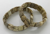 CGB3337 7.5 inches 10*15mm rectangle picture jasper bracelets