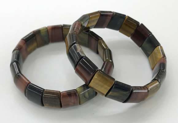 CGB3341 7.5 inches 10*15mm rectangle mixed tiger eye bracelets