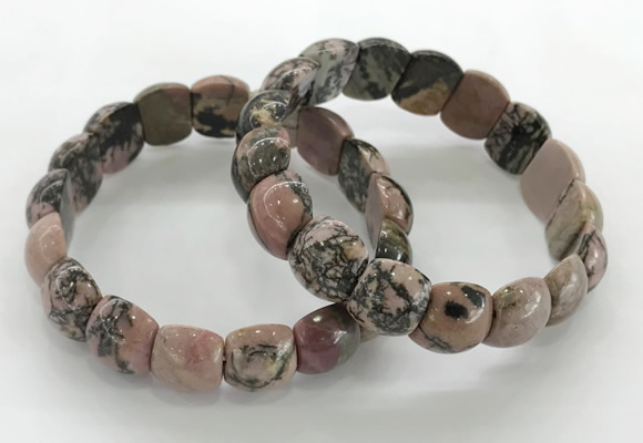 CGB3378 7.5 inches 10*15mm oval rhodonite bracelets wholesale