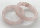 CGB3391 7.5 inches 10*15mm rectangle rose quartz bracelets