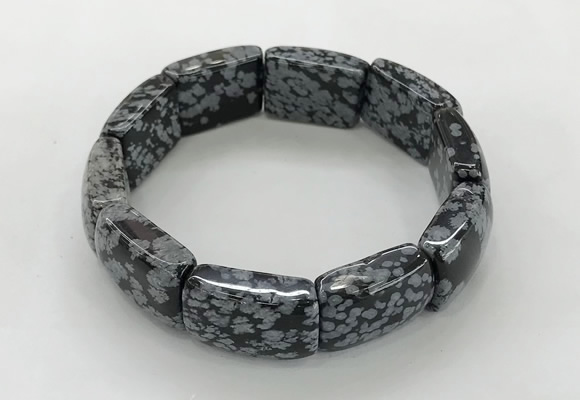 CGB3416 7.5 inches 15*21mm snowflake obsidian bracelets