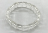 CGB3420 7.5 inches 12*15mm faceted rectangle white crystal bracelets