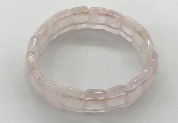 CGB3421 7.5 inches 12*15mm faceted rectangle rose quartz bracelets