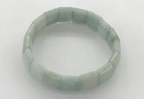 CGB3423 7.5 inches 12*15mm faceted rectangle imitation aquamarine bracelets