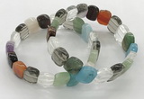 CGB3446 7.5 inches 10*15mm faceted marquise mixed gemstone bracelets