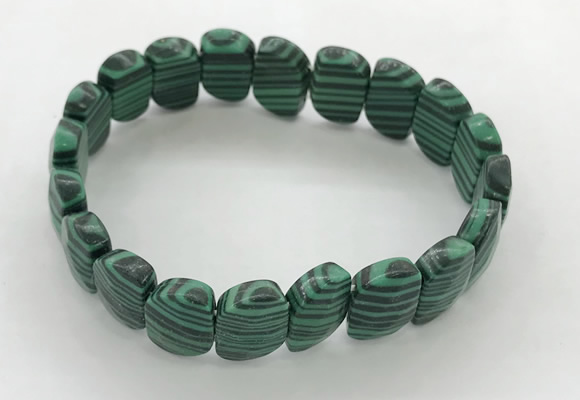 CGB3454 7.5 inches 10*15mm faceted marquise imitation malachite bracelets