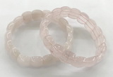 CGB3460 7.5 inches 10*14mm faceted oval rose quartz bracelets