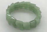 CGB3470 7.5 inches 12*17mm trapezoid green aventurine bracelets