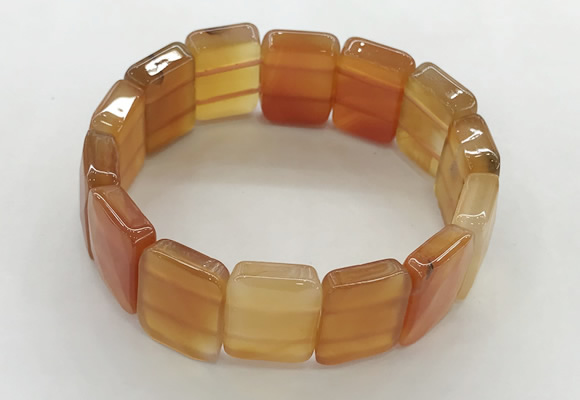 CGB3480 7.5 inches 15*20mm faceted rectangle red agate bracelets