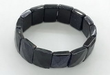 CGB3481 7.5 inches 15*20mm faceted rectangle blue goldstone bracelets