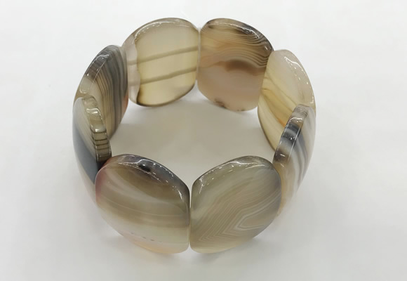 CGB3490 7.5 inches 30*40mm oval agate gemstone bracelets