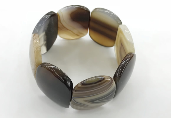 CGB3491 7.5 inches 30*40mm oval agate gemstone bracelets