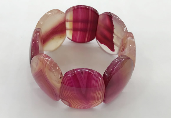 CGB3494 7.5 inches 30*40mm oval agate gemstone bracelets