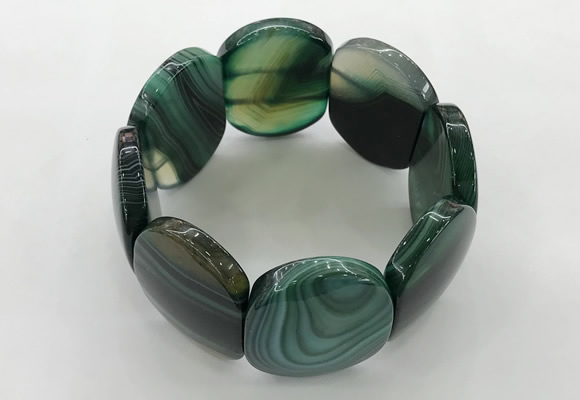 CGB3496 7.5 inches 30*40mm oval agate gemstone bracelets